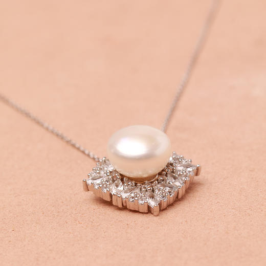 美裕 银925淡水珍珠链坠 10-11mm白 107239 商品图4