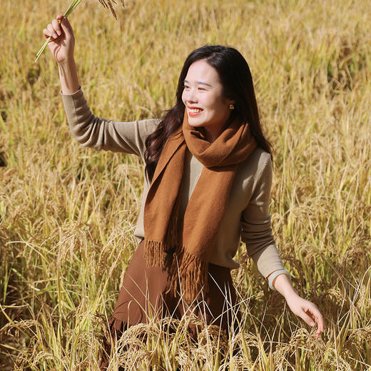 红念纯色围巾女高级百搭款 商品图6