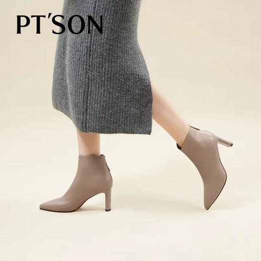 【自营】PT'SON/百田森  女士羊皮革高跟短靴 PYQD3011 商品图2