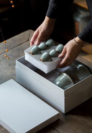 8F NS朴粗陶盖碗茶具9件套 商品图0