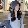 「4色可选！小熊护耳帽」2023新款小熊护耳帽秋冬季保暖毛线帽韩版灰色护耳针织帽配饰 商品缩略图2