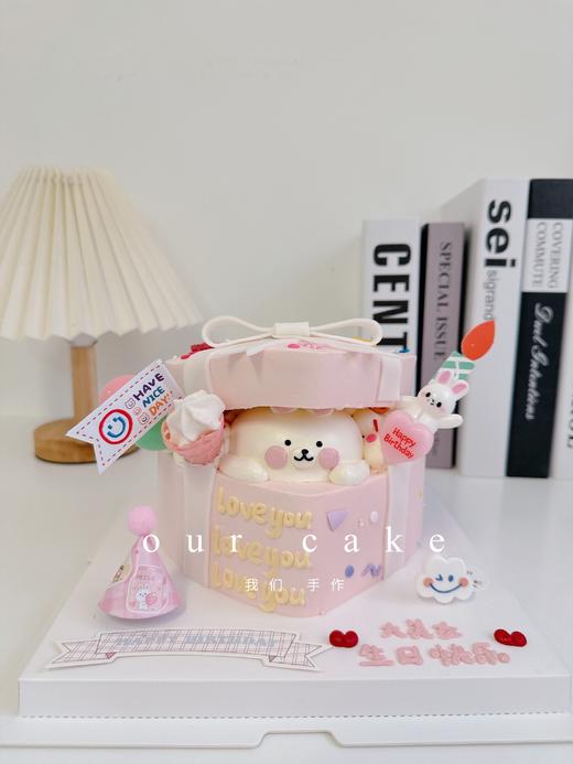 礼物盒卡通动物蛋糕(造型款不接急单/小动物可改）-低糖处理无添加 商品图1