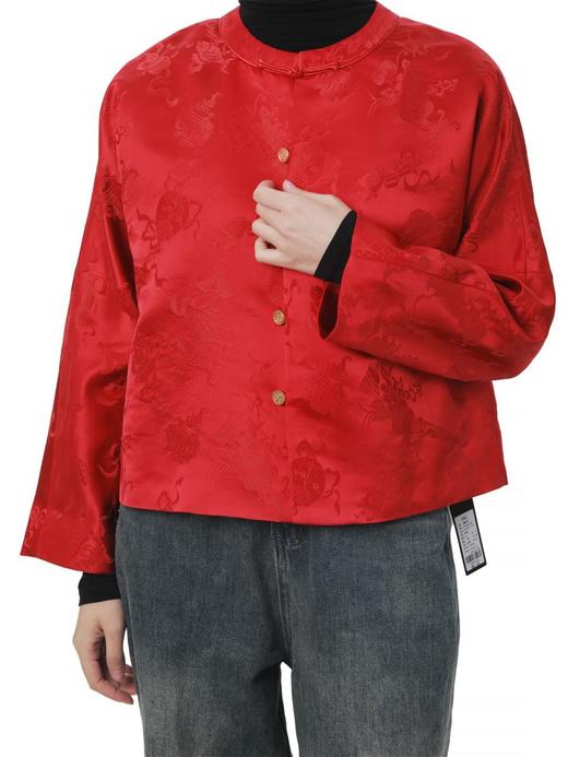 微瑕秒杀|  盛唐牡丹 |真丝花蕾缎女外套[特价品]](特殊商品不退不换) 商品图6