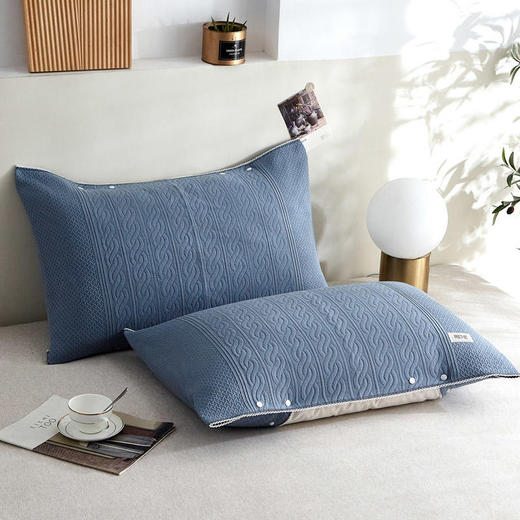 8F NS 半包纯色扭花枕巾/对 商品图1