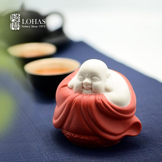 陆宝茶具 弥勒佛摆件可养陶瓷茶宠摆件茶玩 商品图4