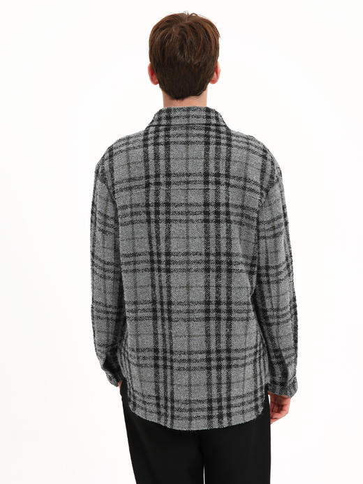 callisto灰色绵羊毛混纺大衣 FSFEC079Y 商品图2