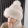 「五色可选！一体帽」2023新款一体帽子女围脖口罩加绒加厚保暖毛绒冬防寒护耳可爱连帽配饰 商品缩略图3