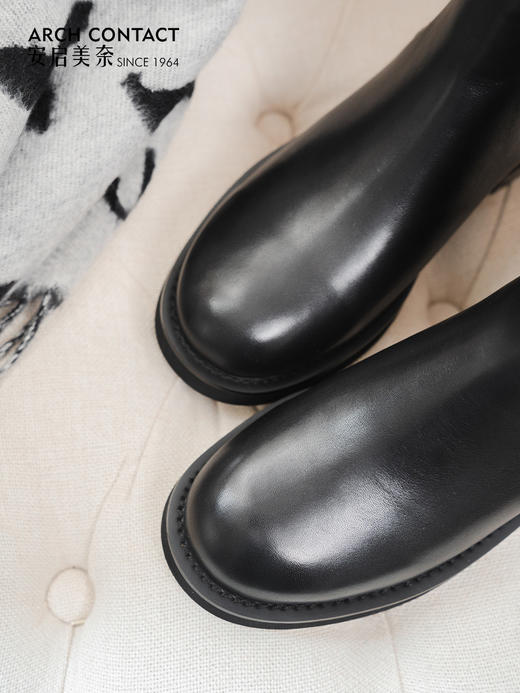 ARCHCONTACT安启美奈巨舒适切尔西百搭低跟烟筒短靴52880 商品图3