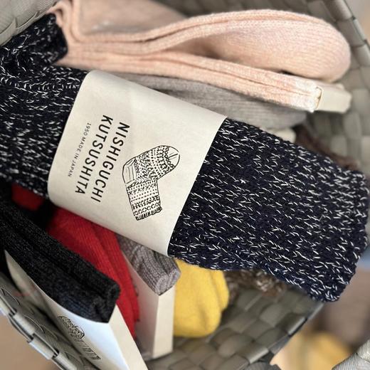 日本制奈良70年传承秋冬男女袜 埃及棉手工中筒袜丝绸棉袜子 商品图0