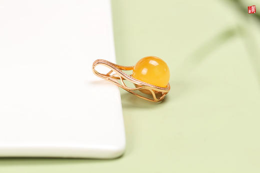 【明月】蜜蜡吊坠，925银镶 商品图3