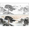【大彩图】横幅工笔画白描底稿《迎客松》临摹勾线山水线稿FS15 商品缩略图0