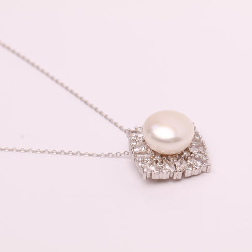 美裕 银925淡水珍珠链坠 10-11mm白 107239 商品图3