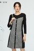 VIVIAN LIU薇薇安刘R2347409秋女装新款前片拼黑白格针织连衣裙 商品缩略图5