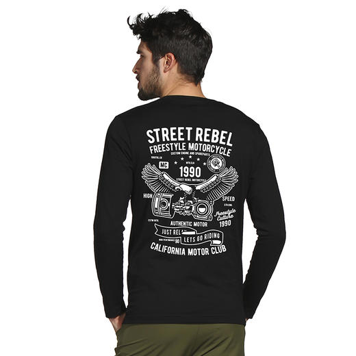 自由基地机车新款motorcycles印花图案秋冬长袖T恤衫男士打底款 NMT-2073 商品图1