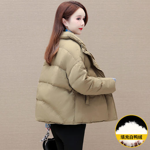 QYMXY-23YSJ802Y-Y,白鸭绒拼结假两件2023年冬季新款女装短款牛仔拼结保暖羽绒服上衣 商品图2