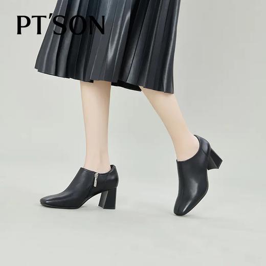 【自营】PT'SON/百田森  女士羊皮革粗高跟鞋 PYQC2002 商品图4