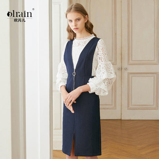 OLrain欧芮儿2018年秋黑白色时尚套装 商品图0