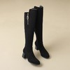 ZHR时髦金属链绒面长筒靴女2023秋冬新款柔软加绒保暖优雅骑士靴 商品缩略图8