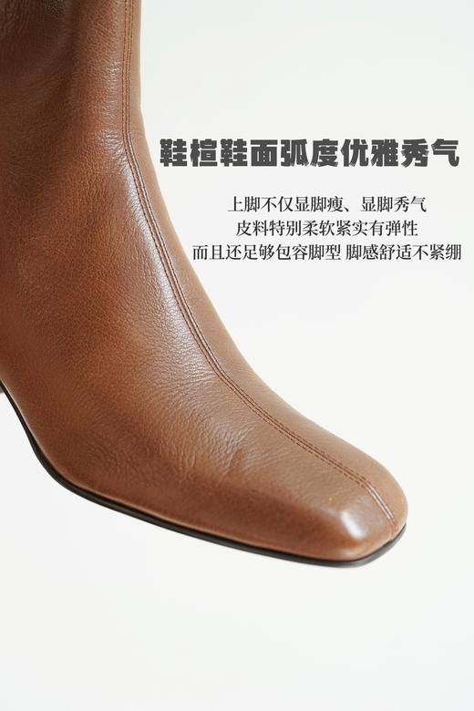 花花团秋冬皮靴篙端定制——意大利🇮🇹进口小羊皮 里外筌羊皮JI致柔软弹力包容脚背脚型 鞋楦秀气显瘦 6cm粗跟中高跟短靴 秋冬优雅女士BI备款短皮靴！ 商品图10