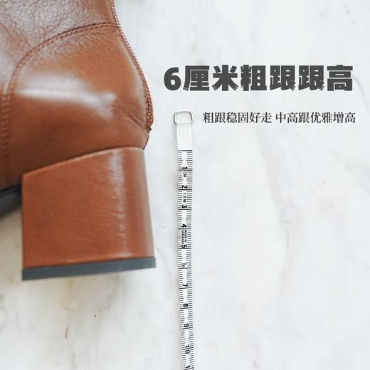 花花团秋冬皮靴篙端定制——意大利🇮🇹进口小羊皮 里外筌羊皮JI致柔软弹力包容脚背脚型 鞋楦秀气显瘦 6cm粗跟中高跟短靴 秋冬优雅女士BI备款短皮靴！ 商品图7