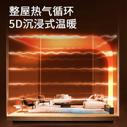 【小家电】艾美特 新品踢脚线石墨烯移动电暖居浴两用电暖器遥控暖炉仿真火焰加湿款取暖器AIR8 HF 商品图3