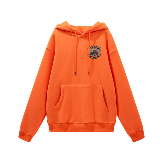 自由基地2023秋冬新款套头带帽抓绒保暖卫衣机车图案印花欧美流行 NMT-2081 商品图6