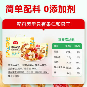 沃隆活力每日坚果750g/30袋坚果礼盒办公室休闲零食大礼包干果礼品 商品图5