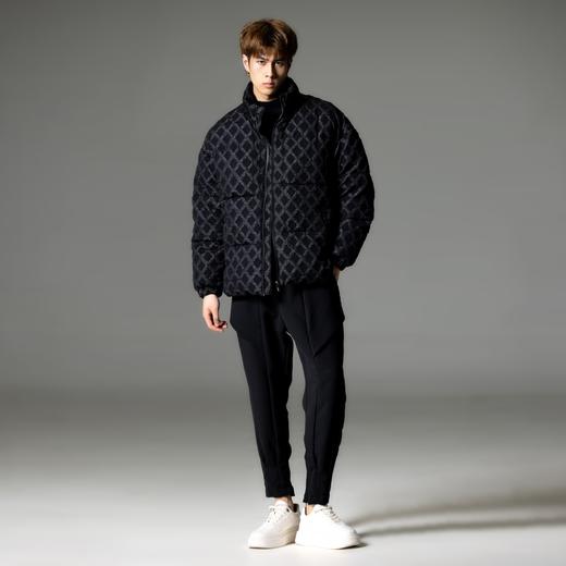 PINLI品立秋冬新品华夫格立领羽绒服潮牌短款加厚面包服外套B233208089 商品图4