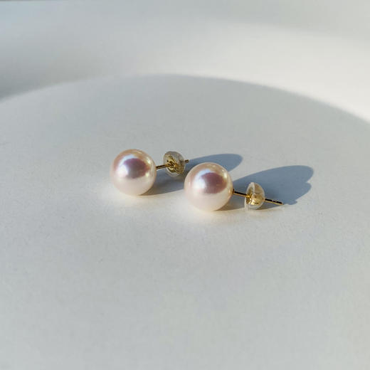 北京仓｜Shinkai-8mm Akoya珍珠 耳钉［日本设计师］ 商品图0
