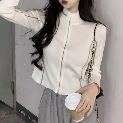 裁缝学苑AX132半高领撞色双拉链毛衣外套纸样女短款开衫上衣样板 商品图2