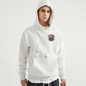 自由基地2023秋冬新款套头带帽抓绒保暖卫衣机车图案印花欧美流行 NMT-2081