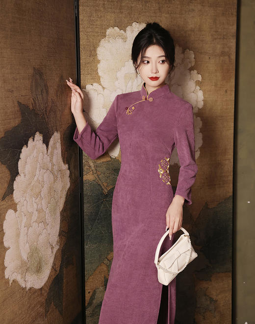 XL23323 2023年秋冬季新款改良旗袍民国风复古风日常修身设计感气质旗袍女 商品图2