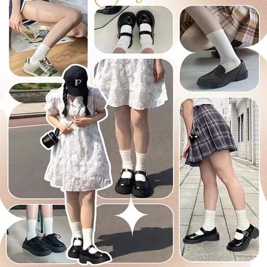 【特价9.9元6双装】无骨堆堆袜透气简约吸汗纯色宽边袜堆堆袜女士ins长袜中筒袜子月子袜 商品图3