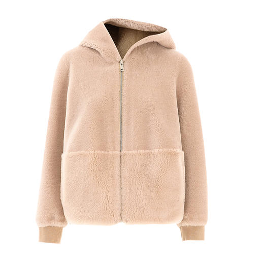 EITIE爱特爱冬季通勤修身纯色连帽毛呢外套7203911 商品图5