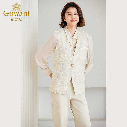 乔万尼马甲女新款绵羊毛粗花呢小香风气质ET4H891 商品图1