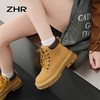 ZHR-2023新款英伦风马丁靴女厚底短靴户外通勤大黄靴 商品缩略图4
