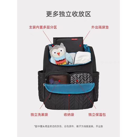美国Skip Hop妈咪包多功能大容量随身双肩包妈妈包外出（内里颜色批次不一样  随机发） 商品图12