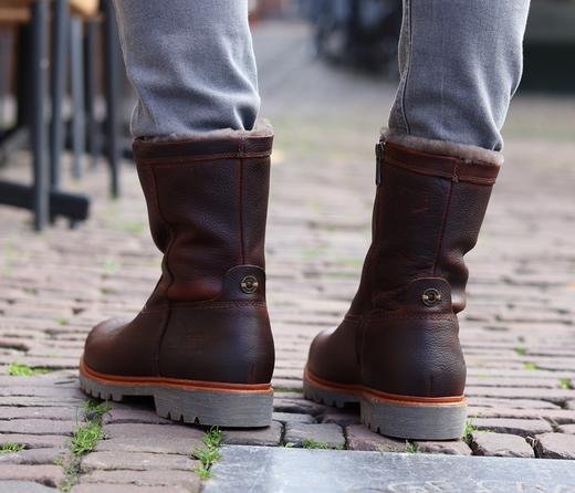 限时特价——西班牙原产羊毛款皮毛一体男士皮靴酒红色FLC10(高品质纯天然羊毛内衬) 商品图7