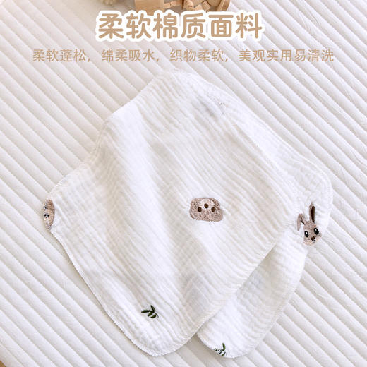 【母婴用品】新生儿口水巾婴儿纯棉纱布刺绣A类小手帕 商品图1