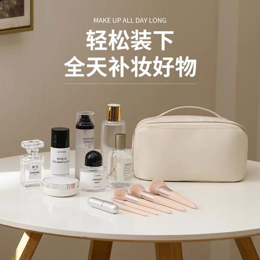 【大开口设计，方便拿取！】化妆包高质量PU皮，云朵枕头大容量，手提化妆箱旅行洗漱包便携式lm 商品图0