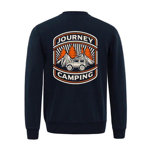 自由基地秋冬男士保暖卫衣圆领套头抓绒衣街头复古越野图案打底衫 NMT-2080 商品图5