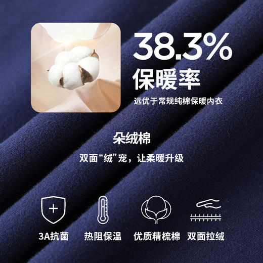 Threegun三枪 【朵绒棉】半高领男士保暖内衣套装-24297D021 商品图3