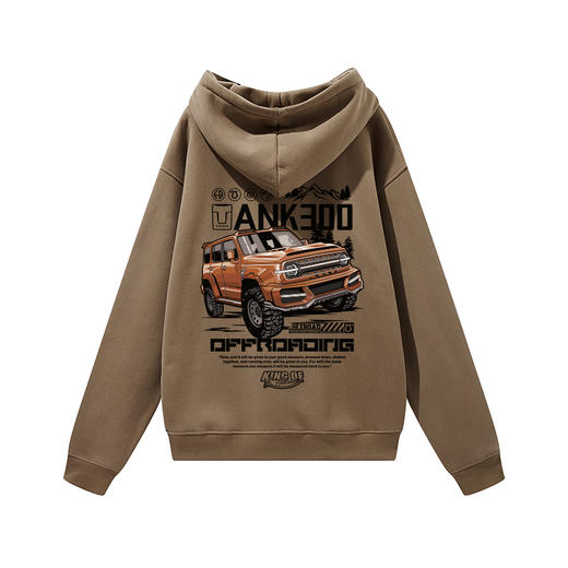 自由基地秋冬新款tank300坦克团印花带帽抓绒套头卫衣潮流保暖衣 NMT-2081 商品图8