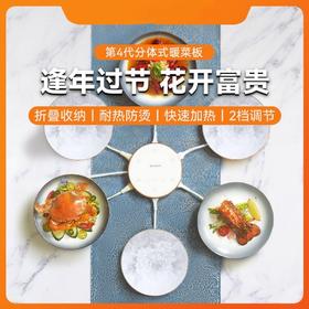 【小家电】艾美特（Airmate） 花开富贵分体组合式暖菜板热菜板多功能家用饭菜保温板可拆卸收纳圆形暖菜垫 分体式EHF01 HF