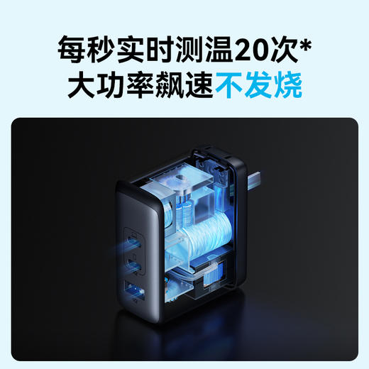 【热销】Anker安克 100W氮化镓黑科技3口智能分流快充充电器 A2145 商品图6