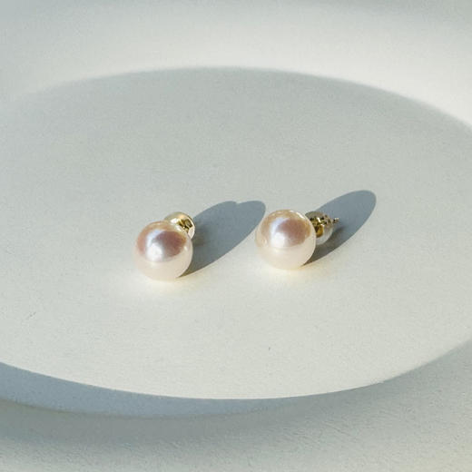 北京仓｜Shinkai-8mm Akoya珍珠 耳钉［日本设计师］ 商品图2