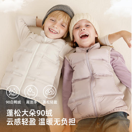 【换季护暖好拍档】儿童90白鸭绒压胶拼接羽绒马甲PDMJ2303 商品图2