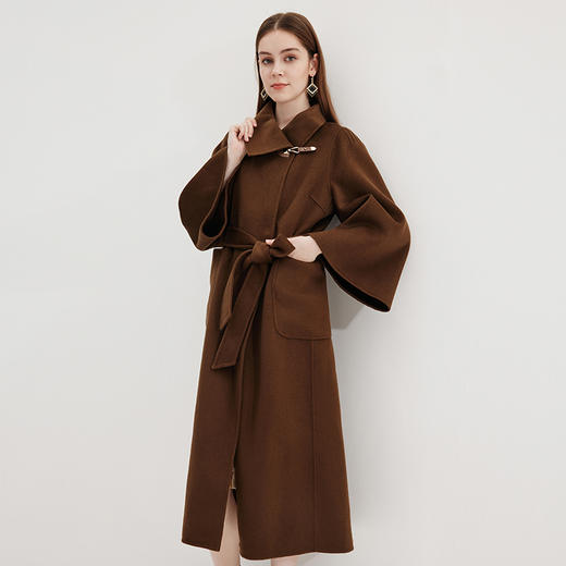 EITIE爱特爱冬季新款气质简约显瘦大气系带大衣外套7214924 商品图7