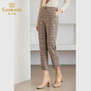 乔万尼裤子女秋冬新款复古英伦格纹烟管裤ET4F807 商品缩略图1
