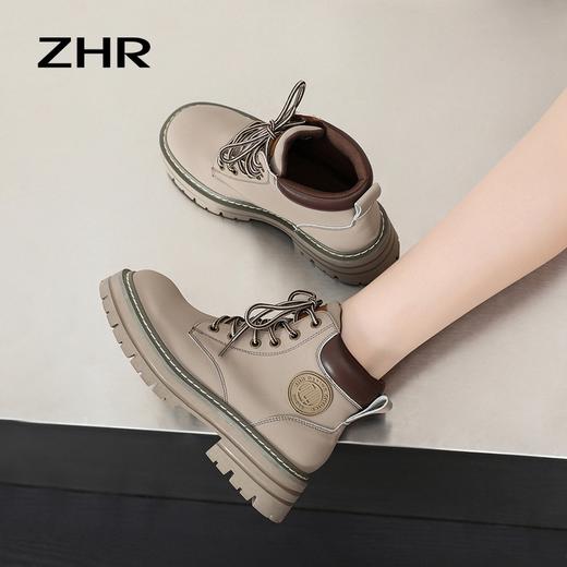 ZHR-2023新款英伦风马丁靴女厚底短靴户外通勤大黄靴 商品图2